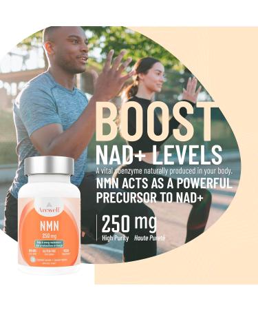 Arcwell NMN (Nicotinamide Mononucleotide) 250 mg per Capsule | NAD+ Boost Supplement for Healthy Aging & Energy Production | High Purity 99.8% | Made in Canada (30 day supply) 30 count (Pack of 1) - Buy Online on GoSupps.com