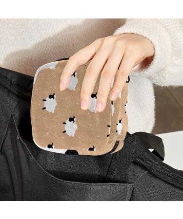 Guantierendiy Sheep Print Sanitary Napkin Storage Bag | Menstrual Cup Pouch | Portable Makeup Organizer - Color 4 - Buy Online on GoSupps.com