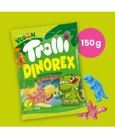 Trolli Bonbons Vegans Lot de 4 sachets (4 150g) Sour Strawbies Dino Rex Jardin de Pommes & Bizzl Mix g lifi s acides sans gluten sans lactose sans g latine Mix box - Buy Online on GoSupps.com