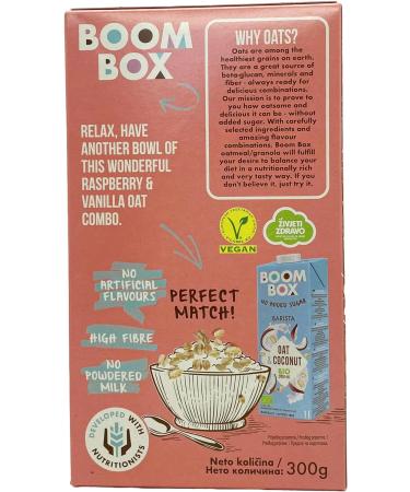 BOOM BOX Raspberry Vanilla Oatmeal - 300g - A Delightful Blend of Fruit and Vanilla Flavors - Buy Online on GoSupps.com