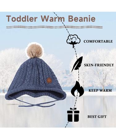 XIAOHAWANG Winter Baby Hat with Velvet Lining and Earflap - Jean Blue [18 months-3 years] - Buy Online on GoSupps.com