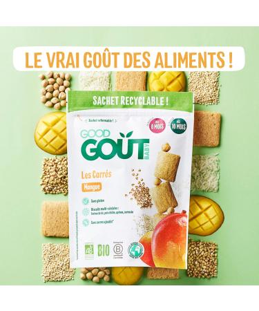 GOOD GO T - Les Carr s Mango - Baby Biscuits - From 8 Months - Gluten Free - No Added Sugars* - Resealable Bags - 7x50g - Buy Online on GoSupps.com