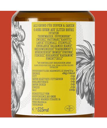 6 x 525ml Organic Chicken Bone Broth | Rich in Collagen | Paleo & Ketogenic Superfood | No Flavor Enhancers | Buy Internationally - Buy Online on GoSupps.com