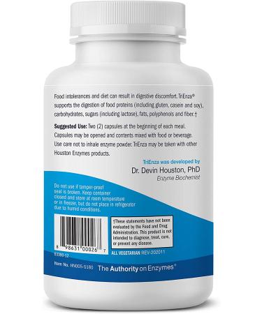TriEnza Digestive Enzyme for Intolerances | Houston Enzymes 180 Capsules - Buy Online on GoSupps.com