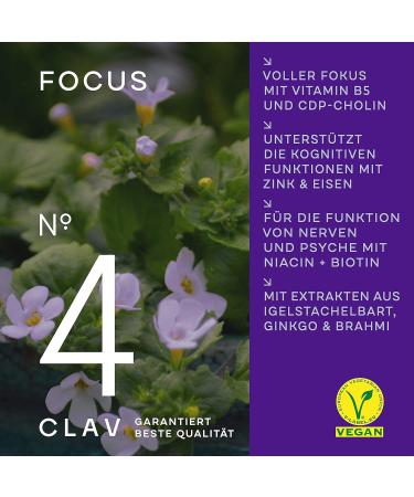 3x N 4 Focus - Vegan Nootropics Brain Booster with CDP Choline Ginkgo Biloba Brahmi & Vitamin B Complex - 180 Memory Capsules for Enhanced Concentration & Brain Power - Buy Online on GoSupps.com