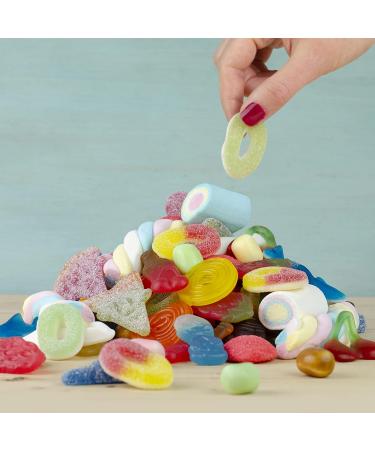 Great Joy Colorful Candy Mix in Pretty Slanted Neck Glass | International Shipping Available - Buy Online on GoSupps.com