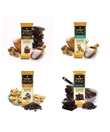 Peaceful Squirrel Raw Rev Glo Bars Variety Pack - High Protein & Fiber, Vegan, Gluten-Free - 14 Bars, 1.6 oz Each - Buy Online on GoSupps.com