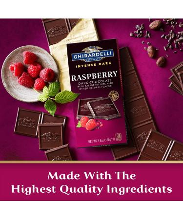 GHIRARDELLI Intense Dark Chocolate Bar Raspberry 3.5 oz (Pack of 2) Bundle With Snack Scout Lunch Bag - Buy Online on GoSupps.com