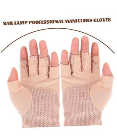 Healeved 1 Pair Manicure Gloves Anti Protective Gloves for Manicure Nail Uv Gloves Uv Gloves for Gel Nail Lamp Nail Art Accessory Uv Nail Gloves Nail Supplies Cotton Pink Thin Section - Buy Online on GoSupps.com