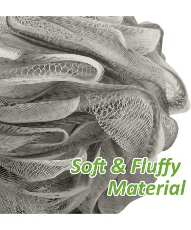 Valby Loofah Exfoliating Bath Sponge Shower Puff Body Poufs Shower Sponge Shower Scrunchie Set of 2 Body Scrubbers (Grey/Mint) - Buy Online on GoSupps.com