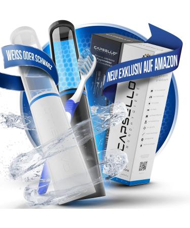 Capsello Toothbrush Case & Holder - Hygienic Travel Organizer for Clean Teeth - Toothbrush Box & Cup Set (White) - Buy Online on GoSupps.com