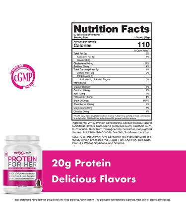 FoxyFit Protein for Her Double Chocolate Whey Protein Powder with CLA and Biotin - 1.85 lbs - Buy Online on GoSupps.com