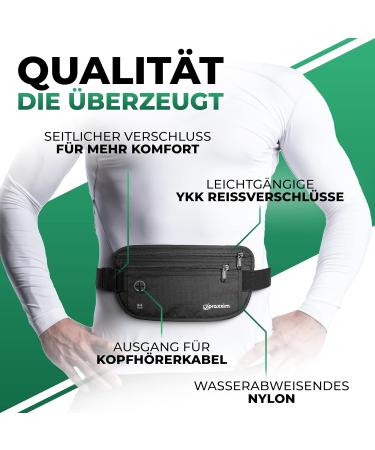 Praxxim Belly Pocket for Jogging | Perfectly Fitting Running Bag | Unisex Belt Bag for All Cell Phone Sizes - Black - Buy Online on GoSupps.com
