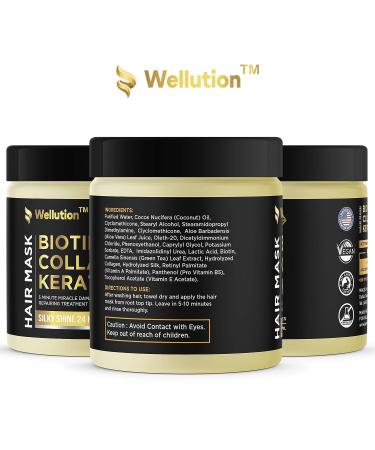 Biotin Collagen Keratin Treatment - USA Made Natural Hair Mask for Repair & Nourishment - 8 oz - Buy Online on GoSupps.com