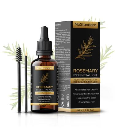 MoStandard Rosemary Essential Oil for Hair Loss Growth and Repair. Leading to Fuller Healthier Hair for Both Men and Women (60ml)