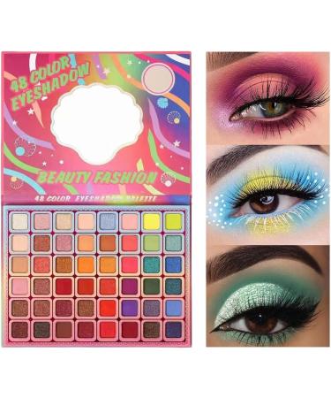 Eyeshadow Makeup | Make Up Palette Matte Pearl Makeup 48 Colors - Eye Shadow Natural Long Lasting High Pigmented Eyeshadow Shimmer Glitter For Women Beginner Girls Rowces - Buy Online on GoSupps.com