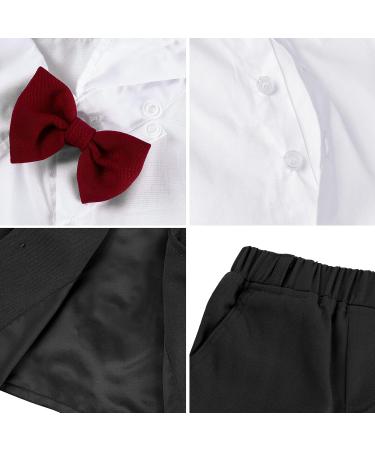 Mint Green Baby Boys Gentleman Suit Set | Shirt, Bowtie, Waistcoat & Shorts | Size 3-4 Years | Black - Buy Online on GoSupps.com