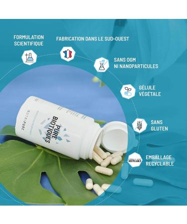 Nutripure | Pure Bio | Ferments Lactiques 10 Mds d UFC | Lactobacillus & Bifidobact ries vivants | 6 Souches Biodisponibles | 60 G lules Gastro-R sistantes | Fabriqu in France - Buy Online on GoSupps.com