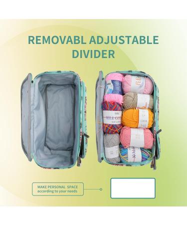 LOOEN Green Knitting Bag - Yarn Storage Organizer with Zipper Closure and Pocket - Perfect for Knitting Needles, Crochet Hooks, and Project Accessories - Portable Tote Bag Holder Case - Buy Online on GoSupps.com