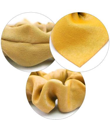 2Pcs Yellow Silk Hair Ties Set | Butterfly Bow Scrunchies for Women & Girls - Ideal for Parties & Everyday Wear - Buy Online on GoSupps.com