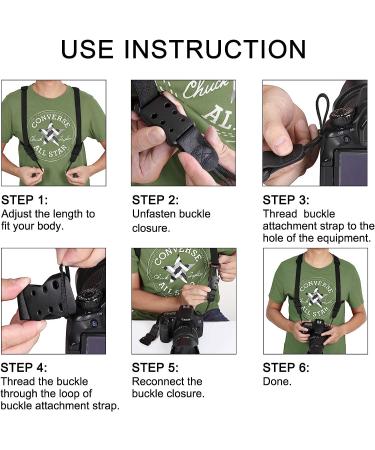 Cross Shoulder Camera Harness Strap for Binoculars & DSLR Cameras - Black - Buy Online on GoSupps.com