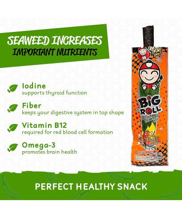 Tao Kae Noi Crispy Seaweed Snack Roll | Tom Yum Goong Thai Nori Chips | Healthy 3g Sheets for Kids & Adults | 6 Pack - Buy Online on GoSupps.com