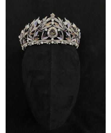 Crystal Purple Leaf Tiaras and Crowns for Women - Perfect for Wedding, Birthday, Halloween, Prom - Buy Online on GoSupps.com