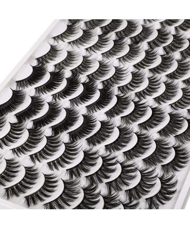 40 Pairs 3D Natural False Mink Eyelashes Bulk - 15-20mm Long Fluffy Volume Dramatic - 8 Styles Fake Eyelashes Pack - Wholesale Reusable Makeup Lashes by Yawamica C- Flipped - Buy Online on GoSupps.com