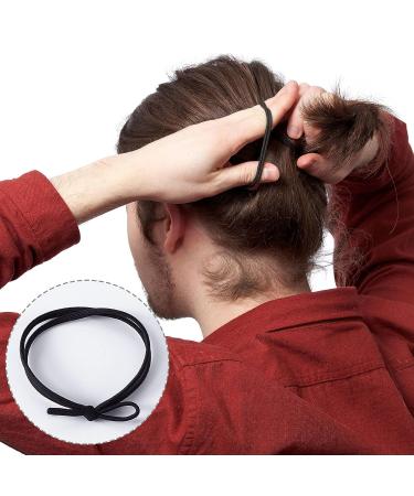 PAGOW 40pcs Men's Hair Ties - Super Elastic Knotted Bands for Man Bun & Thick Curly Hair (Black) - Buy Online on GoSupps.com