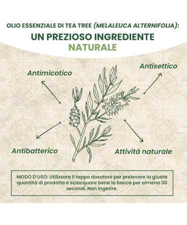 Triple action mouthwash with tea tree oil and organic aloe vera helps keep the oral cavity clean and prevent tartar formation leaves a pleasant fresh feeling - Buy Online on GoSupps.com