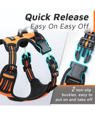 Adjustable No Pull Dog Harness - Padded Front Puppy Vest with Handle - Reflective Breathable Mesh for Outdoor Adventures - Comfort Control - Orange (1 Pack) - Buy Online on GoSupps.com