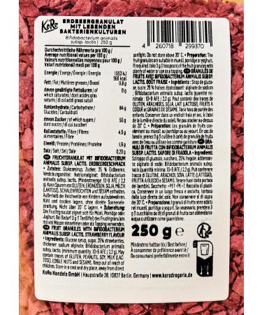 KoRo - Granules with bifidobacterium lactis strawberry taste 250 g - Buy Online on GoSupps.com