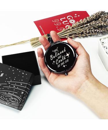Calyders She Believed She Could Travel Compact Pocket Mirror(Black) Inspirational Gift for Friends  Sister  Daughter  Wife Teens  Colleague Neighbor Nurse Birthday Wedding Graduation Valentine's Day - Buy Online on GoSupps.com
