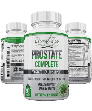 Eternal Zen Prostate Complete Herbal Health Support Supplements for Men Saw Palmetto Stinging Nettle Pygeum Beta-sitosterol Reishi Shiitake 90 Count Capsule