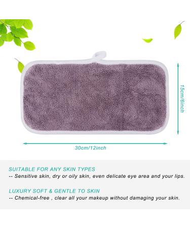 Kinhwa Microfiber Makeup Remover Cloths - Ultra Soft & Reusable Washable Face Towels (3 Pack 15cm x 30cm Purple) - Eco-Friendly Makeup Wipes for All Skin Types - Buy Online on GoSupps.com