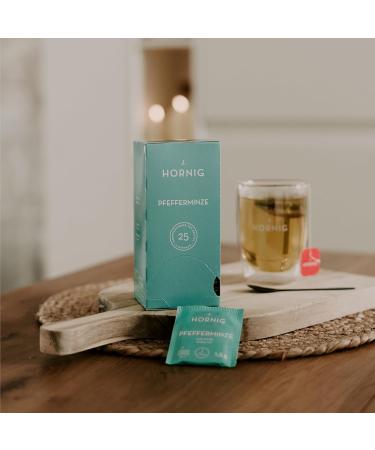 J. Hornig Peppermint Tea Natural Fresh Peppermint Flavor 100 Tea Bags (4x25 Bags) - Premium International Delivery - Buy Online on GoSupps.com