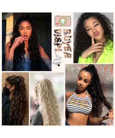 AFNOTE 24 Long Curly Drawstring Ponytail Extension - Synthetic Heat Resistant Fake Ponytail for Women (Black) - Buy Online on GoSupps.com