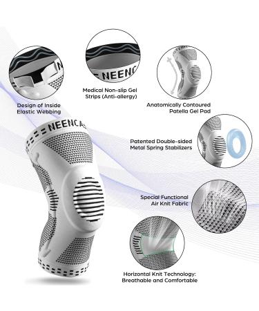 NEENCA Professional Knee Brace Knee Compression Sleeve Support for Men Women with Patella Gel Pads & Side Stabilizers Medical Grade Knee Pads for Running Meniscus Tear ACL Arthritis Joint Pain Relief M Blue 2 - Buy Online on GoSupps.com
