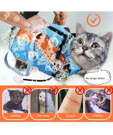 Adjustable Cat Swimming Bag - Anti-Bite & Scratch Protection | Hard-Wearing Mesh Shower Pocket for Small & Medium Cats - Buy Online on GoSupps.com