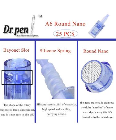 Dr.pen Ultima A6 25Pcs Round Nano Replacement Cartridges - High-Quality Microneedle Tips - Buy Online on GoSupps.com