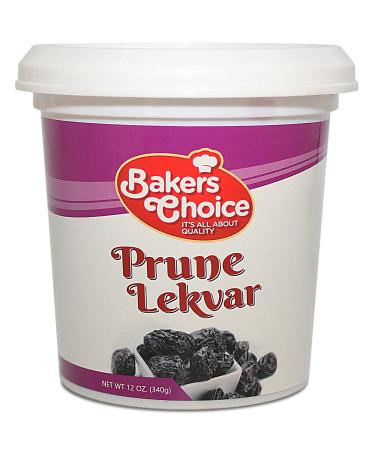 Prune Butter Lekvar Pastry Filling, 12 oz. - Creamy Spread and Topping for Cakes and Desserts - Baking and Cooking Ingredient - Kosher, Dairy Free & Vegan - By Baker's Choice