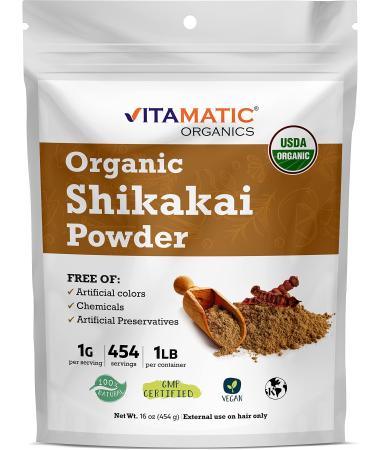 Vitamatic Certified USDA Organic Shikakai Powder 1 Pound (16 Ounce)