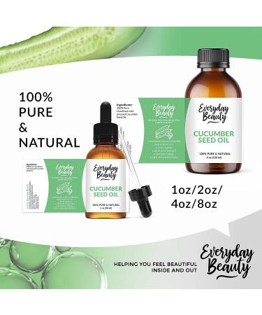 Cucumber Seed Oil - 100% Pure Extra Virgin Unrefined 1oz Glass Bottle - Cold Pressed Luxury Oil for Face, Skin, Hair - DIY Cosmetics - Premium Quality - Buy Online on GoSupps.com
