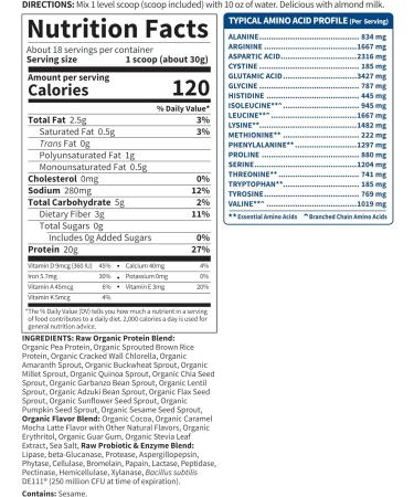 Garden of Life Vegan Protein Powder - Caramel Mocha Latte | 20g Plant Protein BCAAs Probiotics & Digestive Enzymes | Gluten-Free Non-GMO - Shop Internationally - Buy Online on GoSupps.com