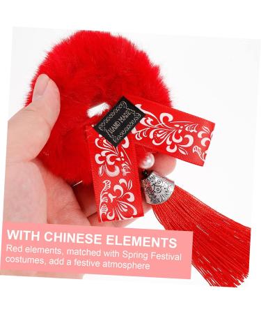 FRCOLOR 6 Pairs New Year Headdress Hair Scrunchies Elastic Hair Rope Red Ponytail Holder Hair Elastic Bracelet Ribbon Bands Kid Hair Ties Tassel Hair Rope Hair Ring Miss Zinc Alloy Girl - Buy Online on GoSupps.com