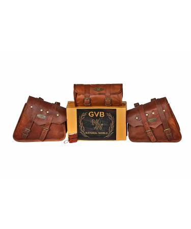 Genuine Vintage leather Brown Bicycle Leather Bag Bike Saddle Pouch Handlebar seat Rear Tool kit Pannier Vintage Retro Gift for men and women Set ojf 3 - Buy Online on GoSupps.com