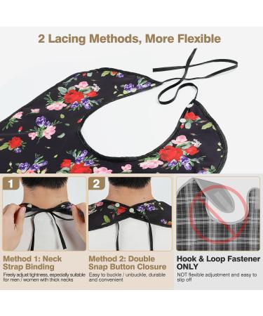 Roylvan 3-Pack Waterproof Adult Bibs - Washable with Push Buttons & Dirt Catchers for Men Women & Seniors - Blue White & Black - Buy Online on GoSupps.com