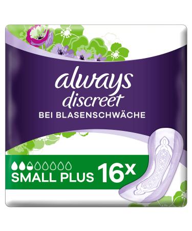 Always Discreet Incontinence Pads Small Plus for Bladder Weakness (2 x 16 pieces) 16 pieces (pack of 2)