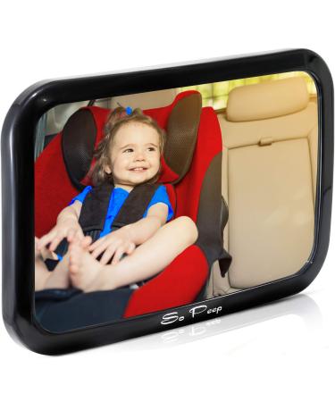 So Peep Baby Car Mirror - Safe Rear View Mirrors For Back Facing Child Seat - Crash Tested w/Double Strap for Headrest - Baby Shower Gifts & Car Accessories