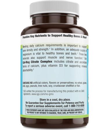 Chewable Cal-Mag Citrate with Vitamin D3 - Bone Strength Supplement | 250 Vegan Tabs - Buy Online on GoSupps.com